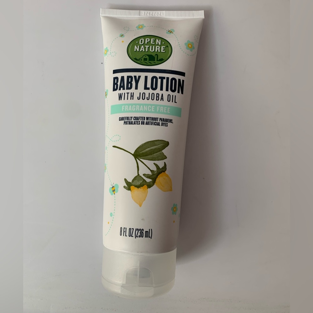 Open Nature baby lotion with jojoba oil fragrance free 8oz (out of stores stock)